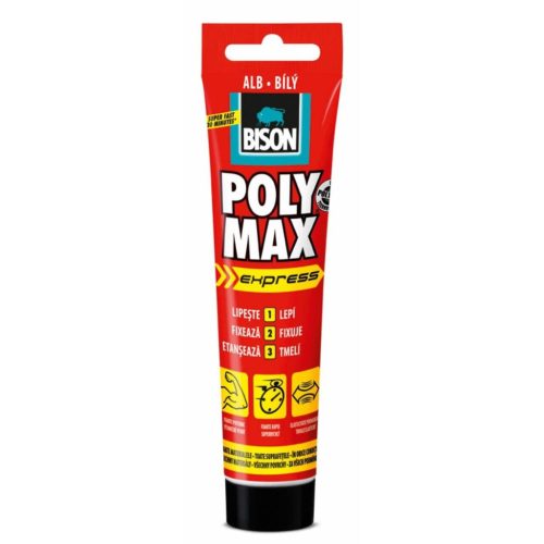BISON Poly Max Expressz Fehér Tömítő, SM Polymer Ragasztó, 165g