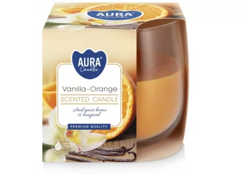 Gyertya vanilia-narancs mintás