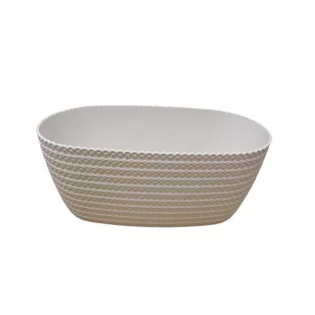 Virágláda, 38 cm, fehér, fonott