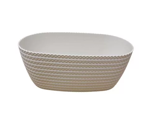 Virágláda, 38 cm, fehér, fonott