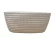 Virágláda, 38 cm, fehér, fonott