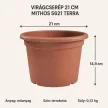 MITHOS TERRA Virágcserép 3,1L 21 cm terrakotta műanyag