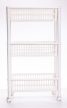 Műanyag 3 részes guruló tároló állvány fehér színben