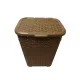 Rattan hatású fedeles szennyestartó kék színben 45 L 54,5x32x39 cm 
