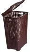 Rattan hatású fedeles szennyestartó barna színben (45 L-es)