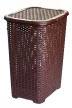 Rattan hatású fedeles szennyestartó barna színben (45 L-es)