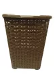 Rattan hatású fedeles szennyestartó barna színben (45 L-es)