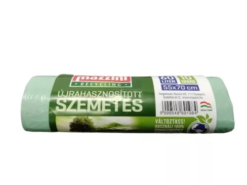 Szemeteszsák (10 db, 60 l), újrahasznosított