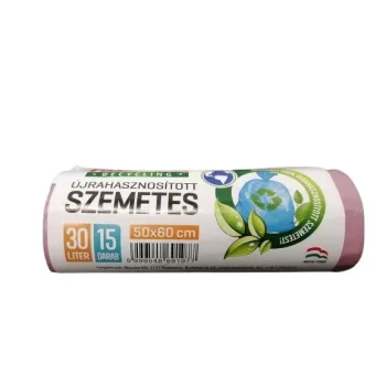 Szemeteszsák (15 db, 30 l), újrahasznosított