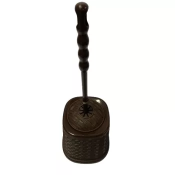 Rattan mintás wc kefe tartóval, barna