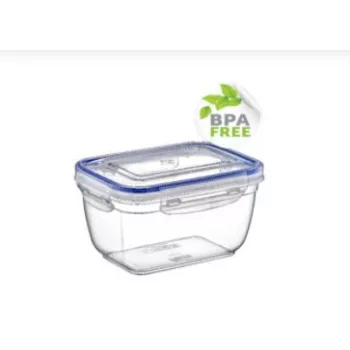  Tároló doboz szögletes patentzáras tetővel 1000 ml átlátszó
