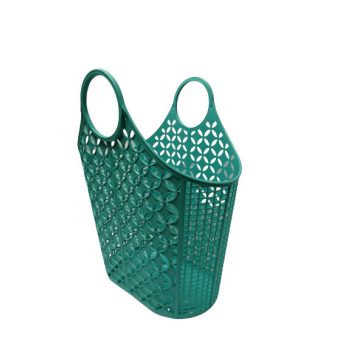 Füles szatyor műanyag zöld