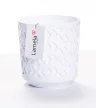Kaspó, 19,5 cm, fehér azték