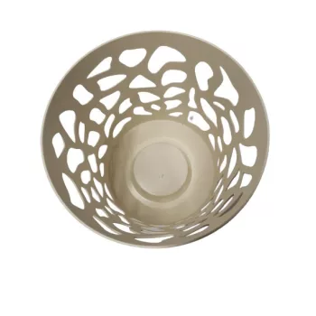 Virágkaspó betéttel, bézs, vajszínű; 25 cm (KKS)