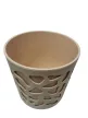 Virágkaspó betéttel, bézs, vajszínű; 25 cm (KKS)