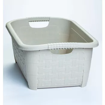 * Rattan hatású ruháskosár 20 L bézs
