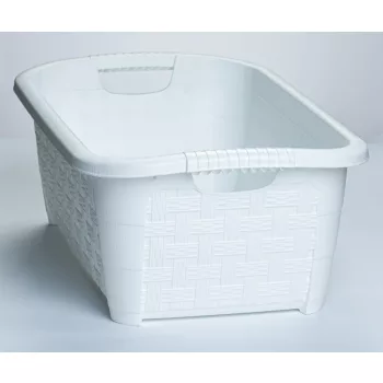 * Rattan hatású ruháskosár 20 L fehér