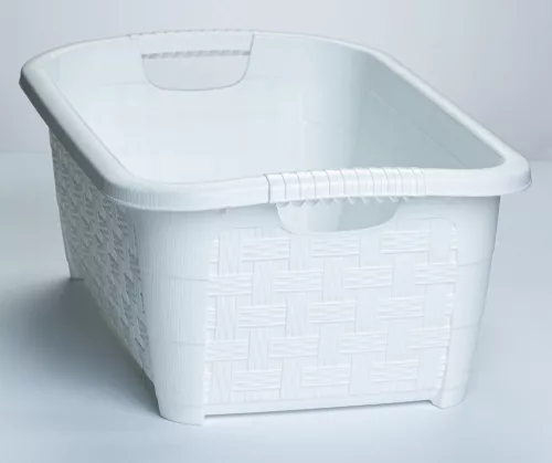 * Rattan hatású ruháskosár 20 L fehér