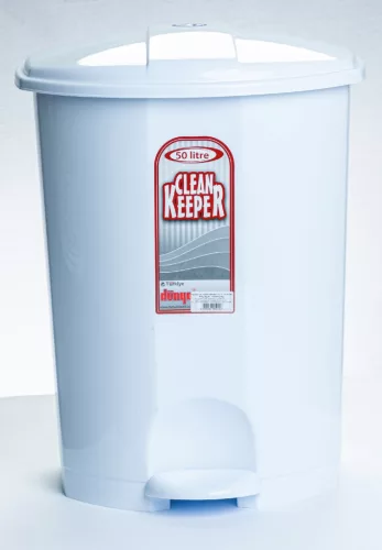 DÜNYA Pedálos szemetes fehér színben 50 L 54x41,5x42 cm