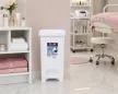 DÜNYA Pedálos slim szemetes fehér színben 10 L 35x20x28 cm