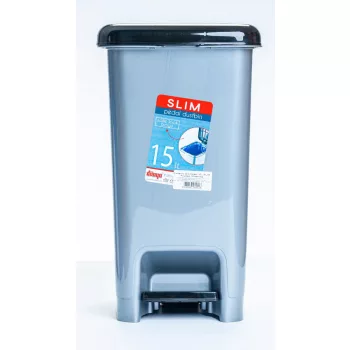* Pedálos szemetes 15 L SLIM szürke