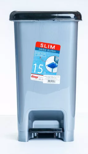 * Pedálos szemetes 15 L SLIM szürke