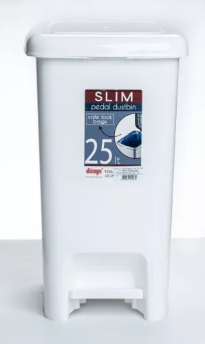 Pedálos slim szemetes fehér színben (25 L-es)