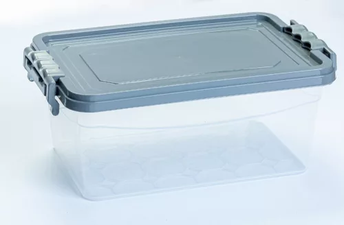 Tárolódoboz szürke tetővel 6,5L 22,3X34,8X14,5 cm