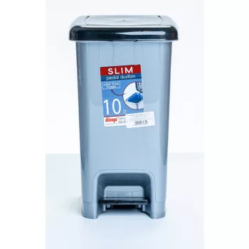* Pedálos szemetes SLIM 10 L sötét szürke