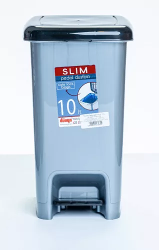 * Pedálos szemetes SLIM 10 L sötét szürke