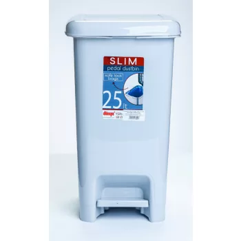 Pedálos slim szemetes világos szürke színben (25 L-es)