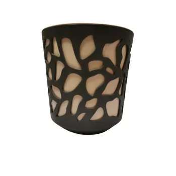 Virágkaspó betéttel, bézs, szürke; 25 cm