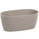 Virágláda fonott műanyag 38 cm bézs