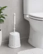 Rattan hatású wc kefe tartóval 39,2x14,8x14,8 cm fehér 
