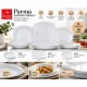 Bormioli Rocco Parma 18 részes étkészlet 6 személyre fehér opálüveg szögletes forma