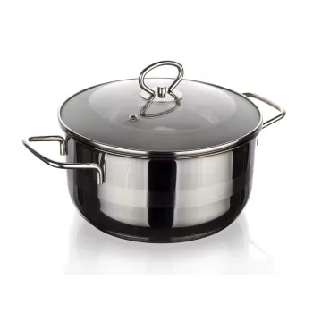 BANQUETT Matte rozsdamentes lábas üveg fedővel (6,5 L-es)