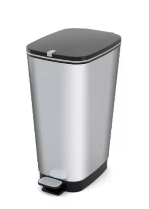 CURVER Chin bin fémhatású pedálos szemetes 45L műanyag 60x40x30 cm