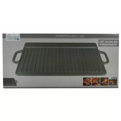 Öntöttvas grill lap (51x24 cm-es)