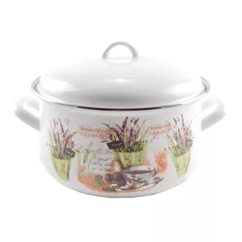 zománcozott Lábas+fedő 24cm-es 6L