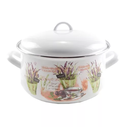 zománcozott Lábas+fedő 24cm-es 6L