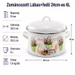 Zománcozott Lábas fedővel 24cm-es 6L