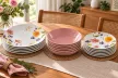 Tognana Audrey Madison 18 részes porcelán étkészlet 6 személyre színes virágmintás