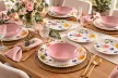 Tognana Audrey Madison 18 részes porcelán étkészlet 6 személyre színes virágmintás