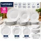 Luminarc Every Day 18 részes fehér üveg étkészlet 6 személyes tányérkészlet