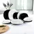 Luminarc Carine Black & White 19 részes étkészlet 6 személyre fekete-fehér üveg