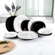 Luminarc Carine Black & White 19 részes étkészlet 6 személyre fekete-fehér üveg