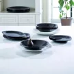 Luminarc Carine Black & White 19 részes étkészlet 6 személyre fekete-fehér üveg
