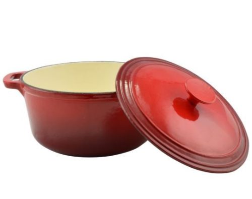 Zománcozott lábas 26 cm-es 5,2 L-es (piros színben)