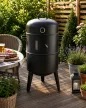 BBQ Füstölő és grillező 2 in fekete 80x40x43 cm