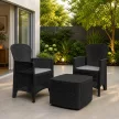 Tree rattan bútor szett antracit asztal 54x54x37 cm 2 db fotel 60x58x89 cm